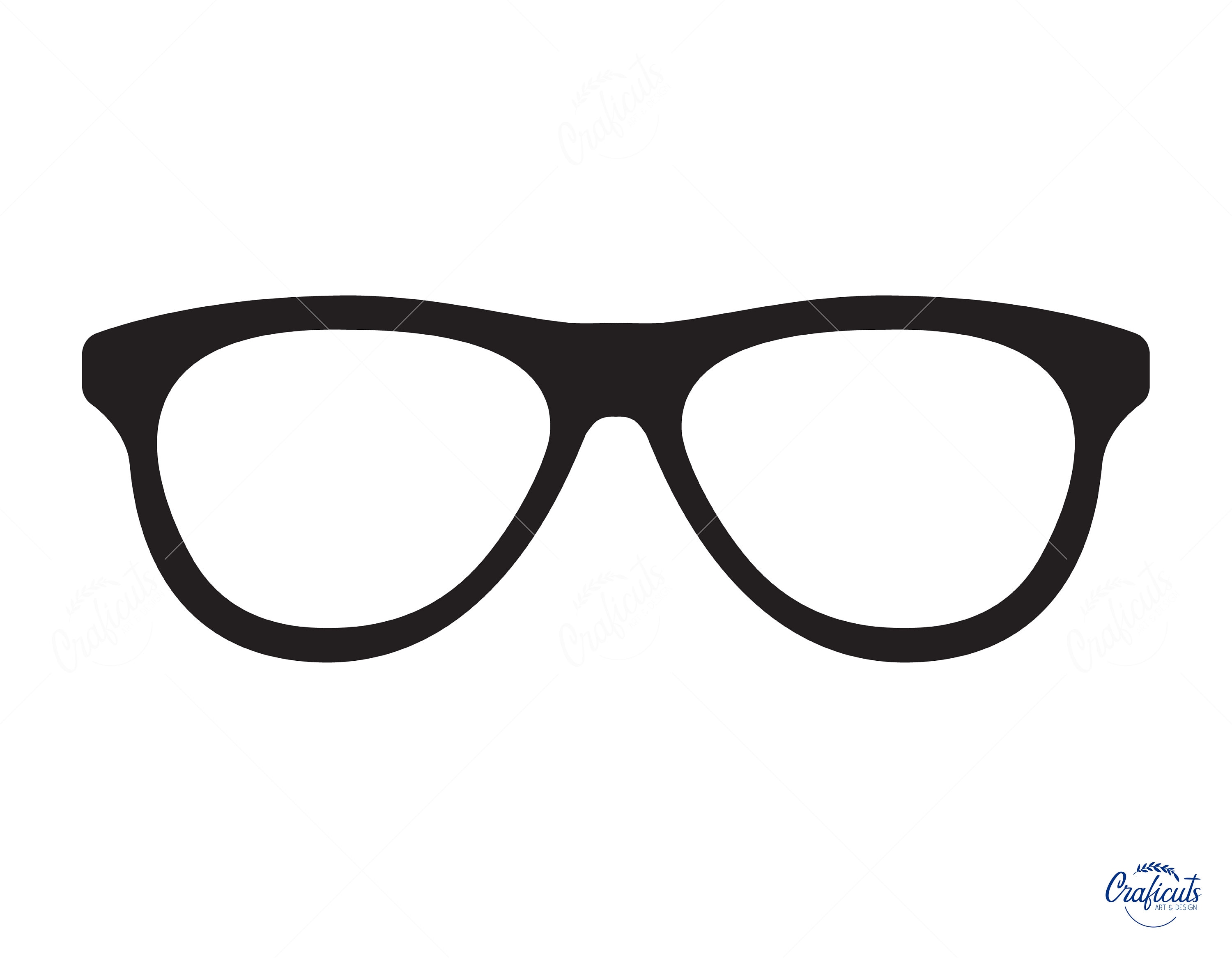 Folded Glasses Outline SVG, Glasses Svg, Glasses Clipart, Glasses Files