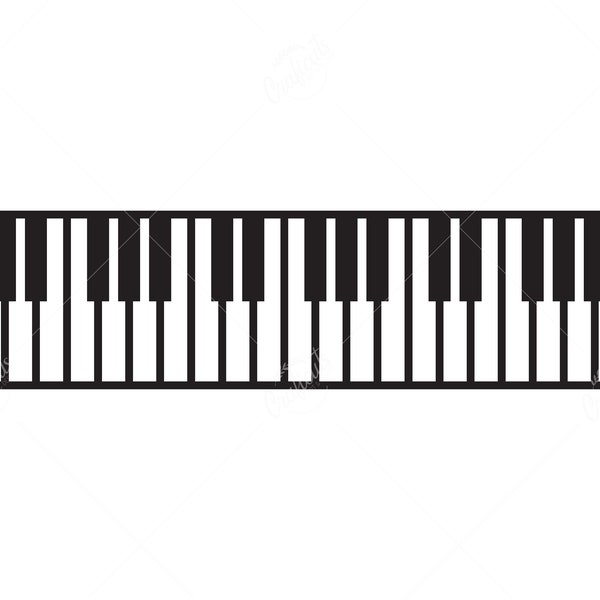 Piano keys SVG, Keyboard Clip art, Instant Digital Download Svg/Png/Dxf/Eps files, for Cricut, Silhouette Cut Files.