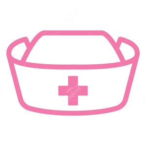 Nurse Hat SVG, Nurse cap Clip art, Instant Digital Download Svg/Png/Dxf/Eps files, for Cricut, Silhouette Cut Files.