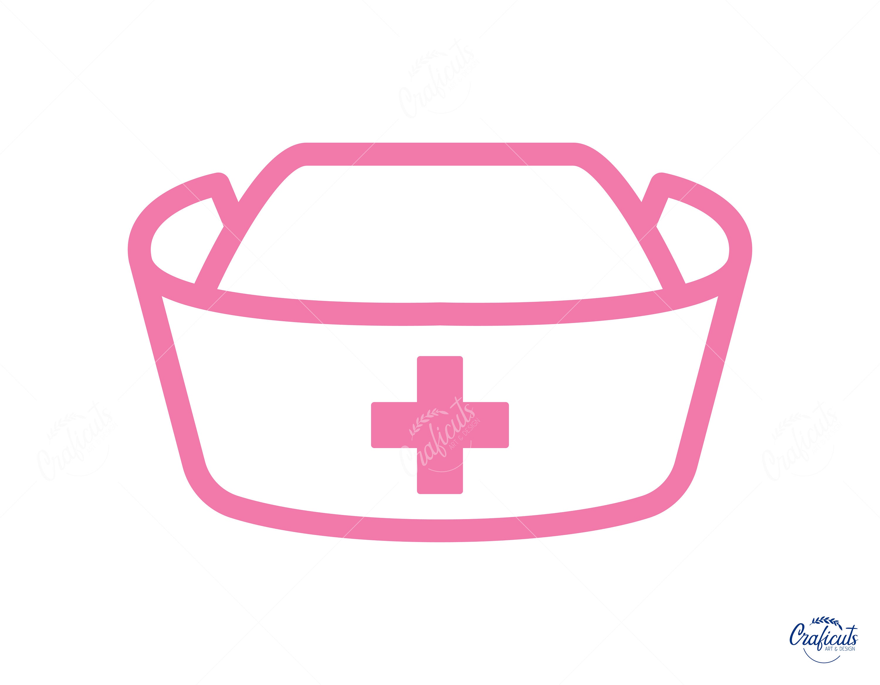 Nurse Hat SVG, Nurse Cap Clip Art, Instant Digital Download Svg/png/dxf/eps  Files, for Cricut, Silhouette Cut Files. 