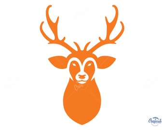 Deer Head SVG, Deer Clip art, Instant Digital Download Svg/Png/Dxf/Eps files, for Cricut, Silhouette Cut Files.