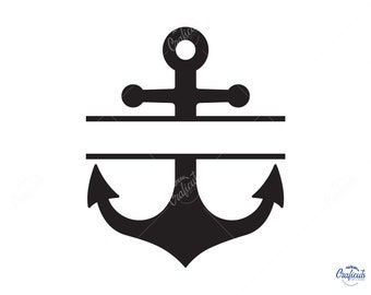 Anchor SVG, ramka nazwy kotwicy SVG, natychmiastowe cyfrowe pobieranie plików Svg/Png/Dxf/Eps, dla Cricut, pliki do cięcia sylwetki.