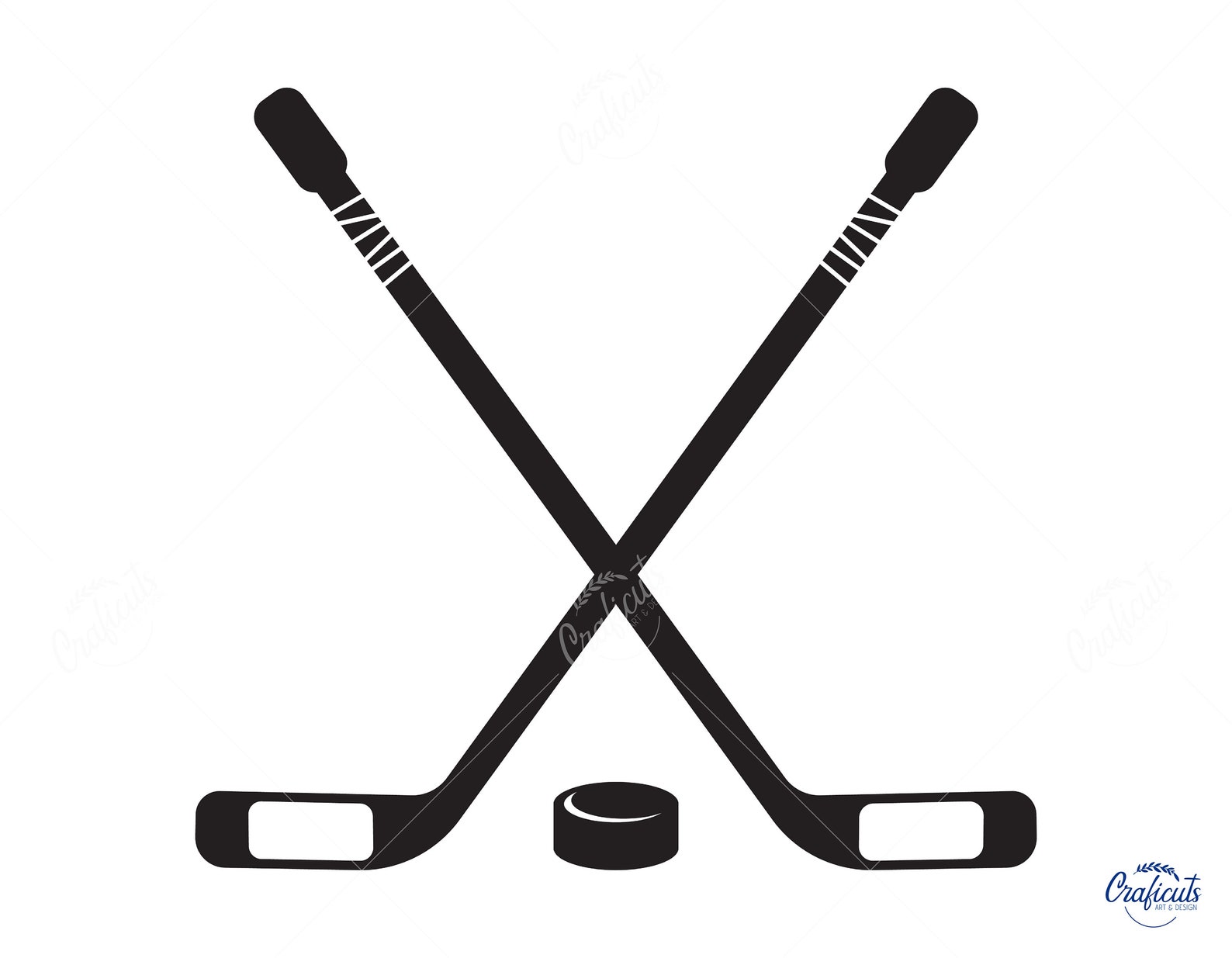 Hockey SVG, Crossed Hockey Sticks and Hockey Puck Clip Art, Digital
