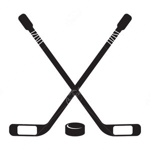 Hockey SVG, Crossed Hockey Sticks and Hockey Puck Clip art, Digital Download Svg/Png/Dxf/Eps files, for Cricut, Silhouette Cut Files.