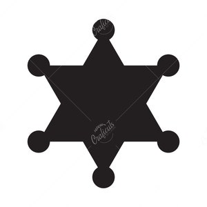 Sheriff Star SVG, Sheriff Badge Clip art, Instant Digital Download Svg/Png/Dxf/Eps files, for Cricut, Silhouette Cut Files.