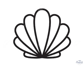 Muszla SVG, clipart małży, natychmiastowe pobieranie plików Svg/Png/Dxf/Eps w formacie cyfrowym, dla oprogramowania Cricut, pliki do cięcia sylwetki.