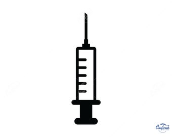 Syringe SVG, Syringe Clip art, Instant Digital Download Svg/Png/Dxf/Eps files, for Cricut, Silhouette Cut Files.