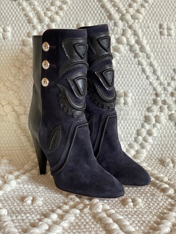 RARE Stunning Isabel Marant Navy & Black Suede St… - image 2