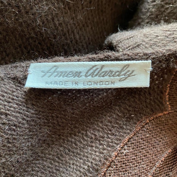 90’s Vintage Amen Wardy Brown Angora Cashmere Lam… - image 4