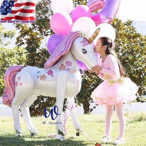 46" Tall Unicorn Airwalker Jumbo Giant Foil Balloon~ Birthday Wedding Party Decoration AWK