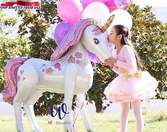 46" Tall Unicorn Airwalker Jumbo Giant Foil Balloon~ Birthday Wedding Party Decoration AWK