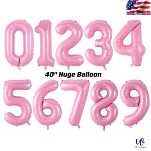 40&quot; Inch  Giant Number Balloons - Bright Pink Mylar Party Decoration