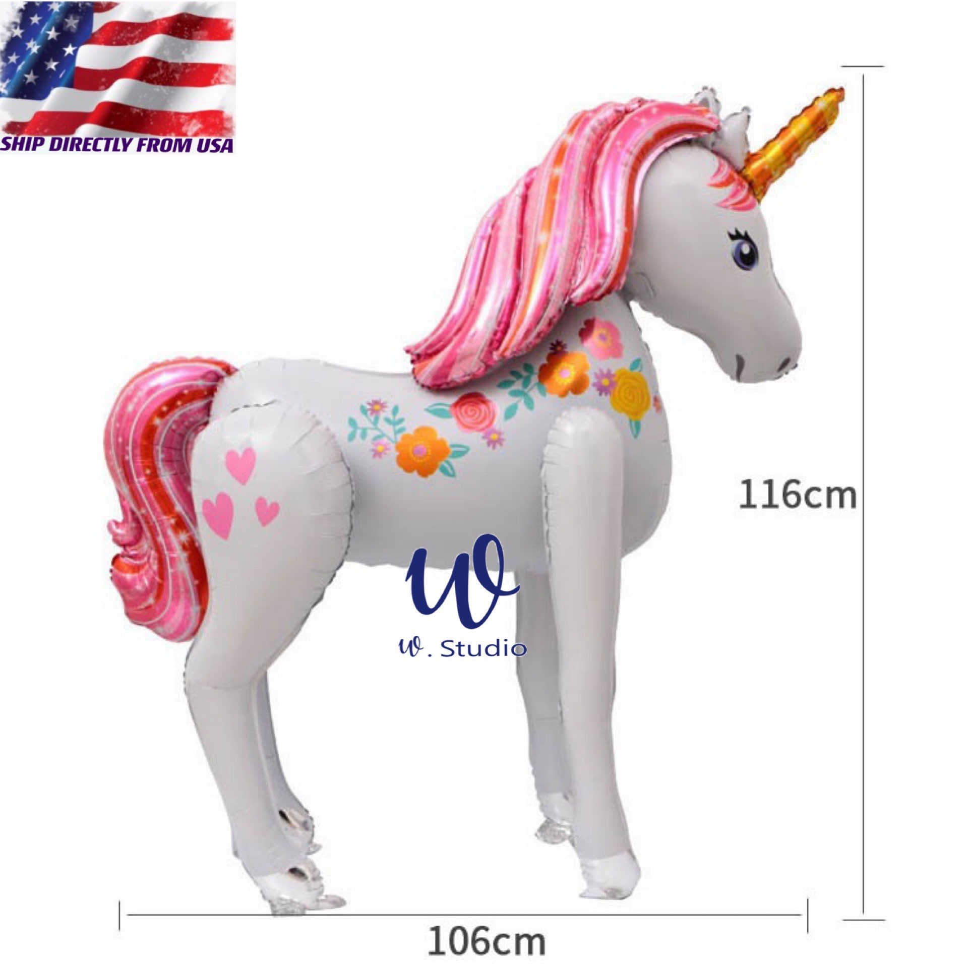 Palloncino Mylar Cicogna Celeste Da 106 X 94 Cm, Airwalker Gigante - Foto 4