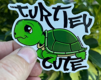 Sea Turtle Sticker- 3" | Turtley Cute Sea Turtle Sticker | Ocean Themed Fun Sticker