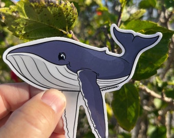 Leuke sticker bultrug-3" | Sticker walvis | Sticker dolfijn | Sticker bultrug | Sticker Hawaï