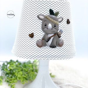Embroidery file rhino, 4 sizes, doodle, applique