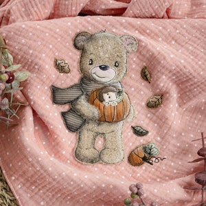 Embroidery file autumn bear, doodle, savings set, Benno