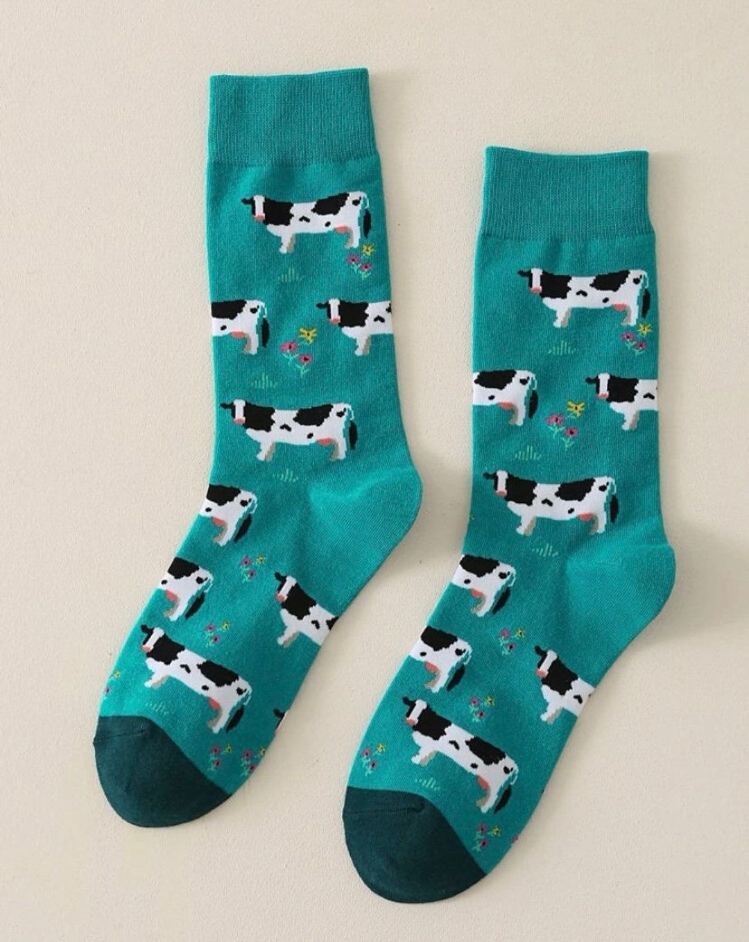 Cow Socks Farm Print Socks Animal Print Socks Birthday Etsy UK
