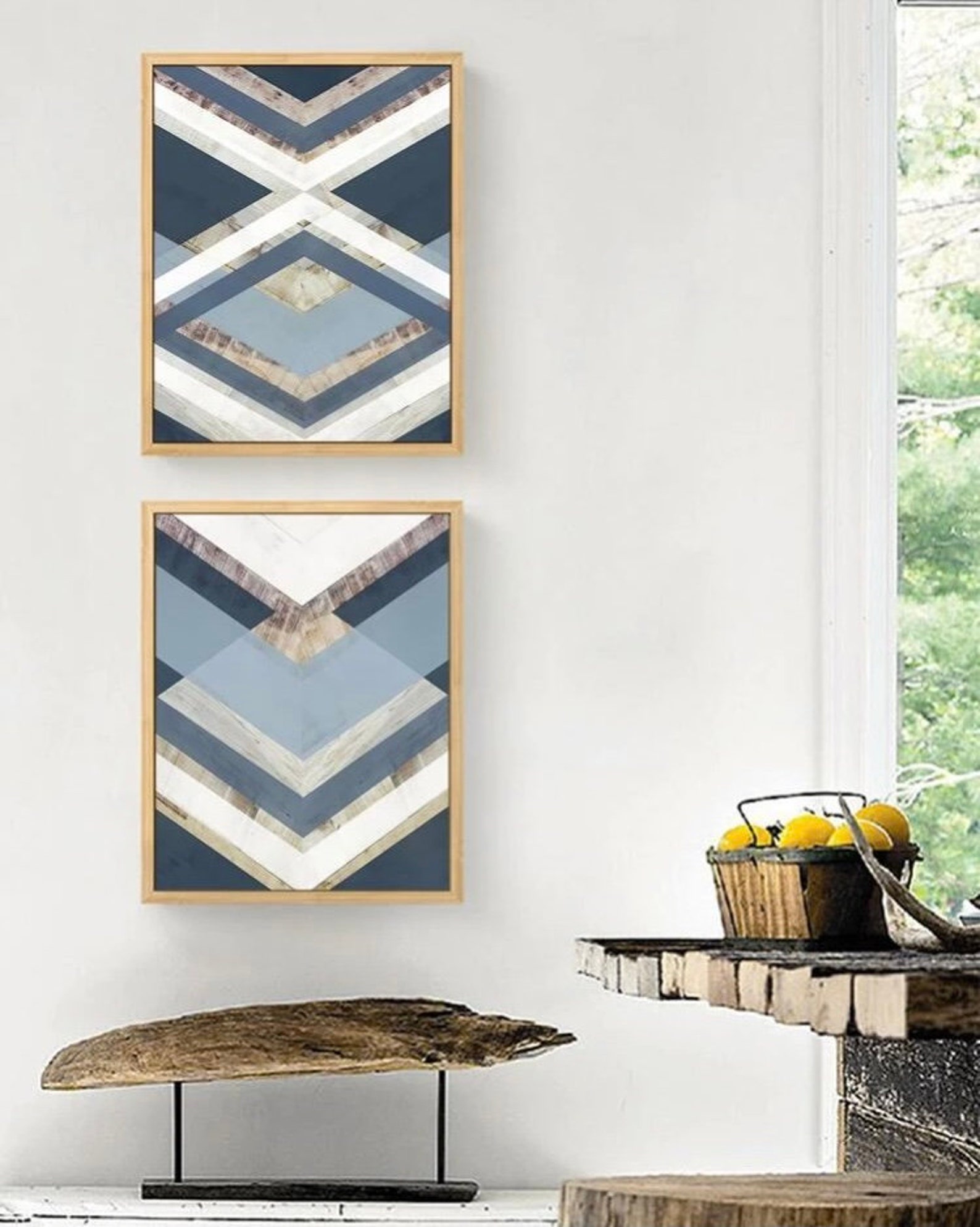 Set of 2 Geometric Wall Prints Wall Art Wall Posters Home Etsy UK