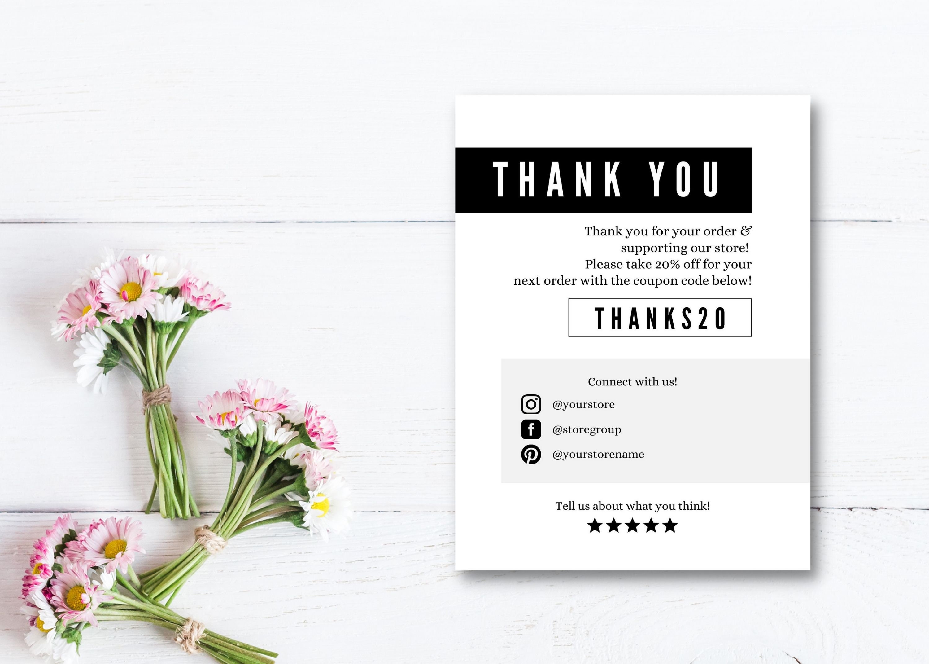 Thank You Card Template Canva 5x7 Fully Editable for Small - Etsy España