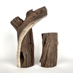 6" & 12" Manzanita Stumps, Set of 2, Small Aquarium Driftwood, Rugged Aquarium Wood, Aquariums and Tank Decor, Mantel Driftwood Decor