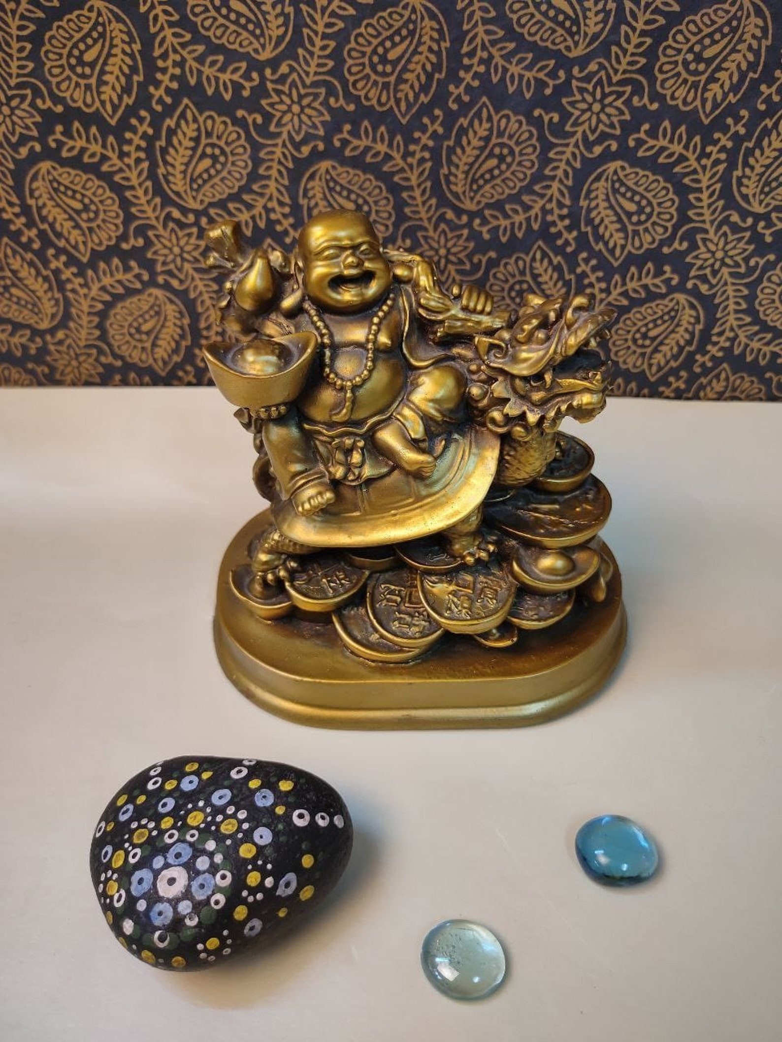 Laughing Buddha Statue Chinese Feng Shui Money Maitreya Buddha Etsy