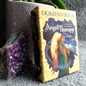 Originele 2008 Angel Therapy Oracle Cards van Doreen Virtue Deck & Guide-boekenset OOP