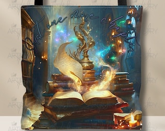 Dark Academia Book Lover Tote Bag, Teacher Gift