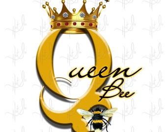 Queen Bee Crown PNG, Tumbler Sublimation Design (Digital Download)