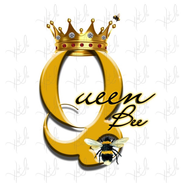 Queen Bee Crown PNG digital download. Sublimation, PNG graphics, Bee PNG, Bee tumblers, decal, waterslide for commercial use