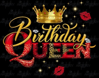 Birthday Queen PNG, Tumbler/T-Shirt Design (Digital Download)