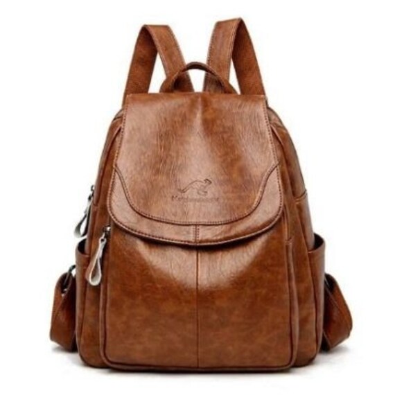 Leather Backpack women high quality leather backpack brown Etsy