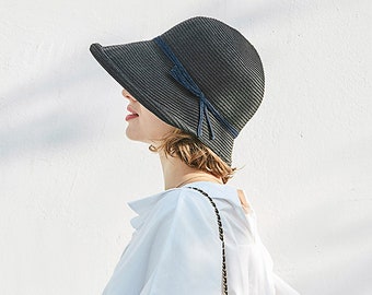 Summer Straw Hat with Wide Brim, Summer Hat, Foldable hat, Sun hat, Beach hat, Straw Beach hat, Sun hat women, Straw hat women