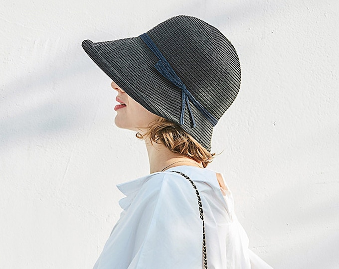Summer Straw Hat with Wide Brim, Summer Hat, Foldable hat, Sun hat, Beach hat, Straw Beach hat, Sun hat women, Straw hat women