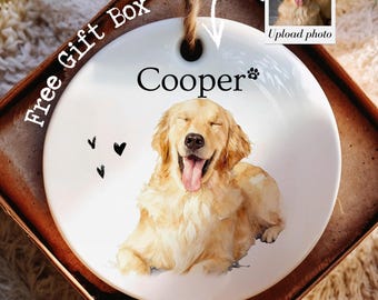 Adorno fotográfico personalizado de acuarela para mascotas, recuerdo personalizado de gato o perro.