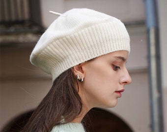 Baskenmütze Hut, Cashmere Baskenmütze, Französische Baskenmütze, Tam, Herbst Mode, Herbst Accessoire, Geschenk für Sie, Slouchy Baskenmütze, Wintermütze, Damengeschenk, Strickmütze
