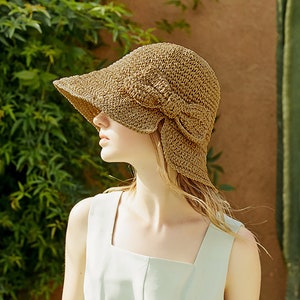 Straw Hat, Summer Hat with wide brim, Foldable hat, Sun hat, Beach hat, Straw Beach hat, Sun hat women, Straw hat women, Vacation Hat