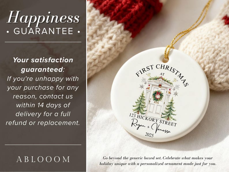 Our New Home Christmas Ornament, Our First Christmas Ornament, House Address Ornament, Our First Home Keepsake, First Home Bauble 2025 image 3