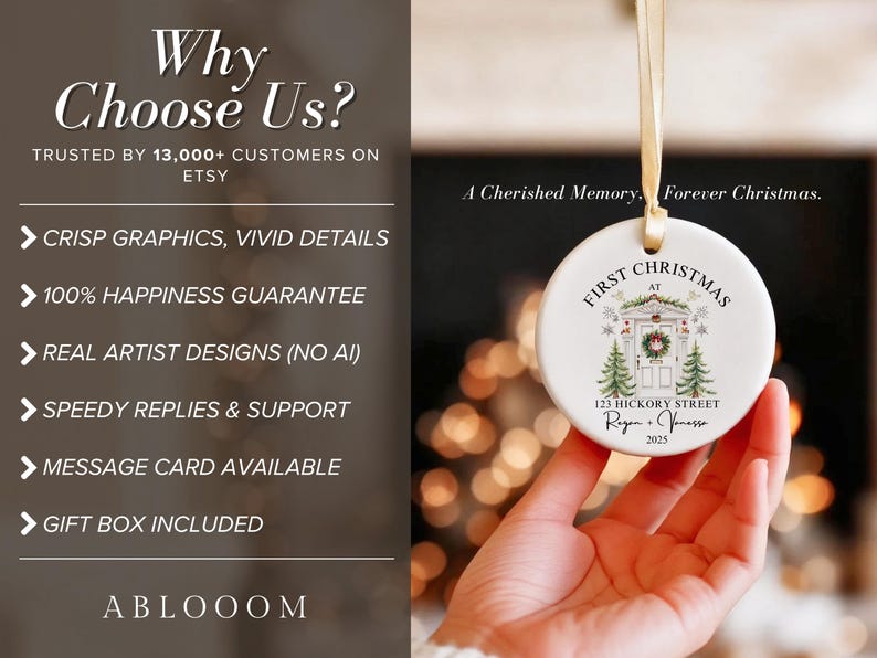 Our New Home Christmas Ornament, Our First Christmas Ornament, House Address Ornament, Our First Home Keepsake, First Home Bauble 2025 image 2