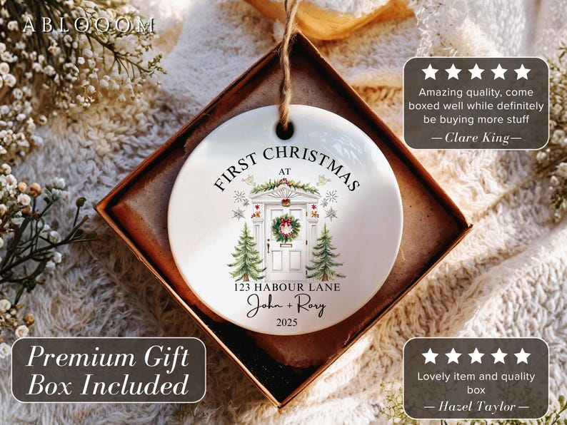 Our New Home Christmas Ornament, Our First Christmas Ornament, House Address Ornament, Our First Home Keepsake, First Home Bauble 2025 image 5