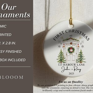 Our New Home Christmas Ornament, Our First Christmas Ornament, House Address Ornament, Our First Home Keepsake, First Home Bauble 2025 image 7