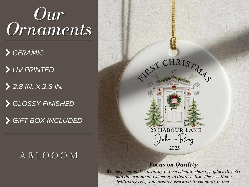 Our New Home Christmas Ornament, Our First Christmas Ornament, House Address Ornament, Our First Home Keepsake, First Home Bauble 2025 image 7