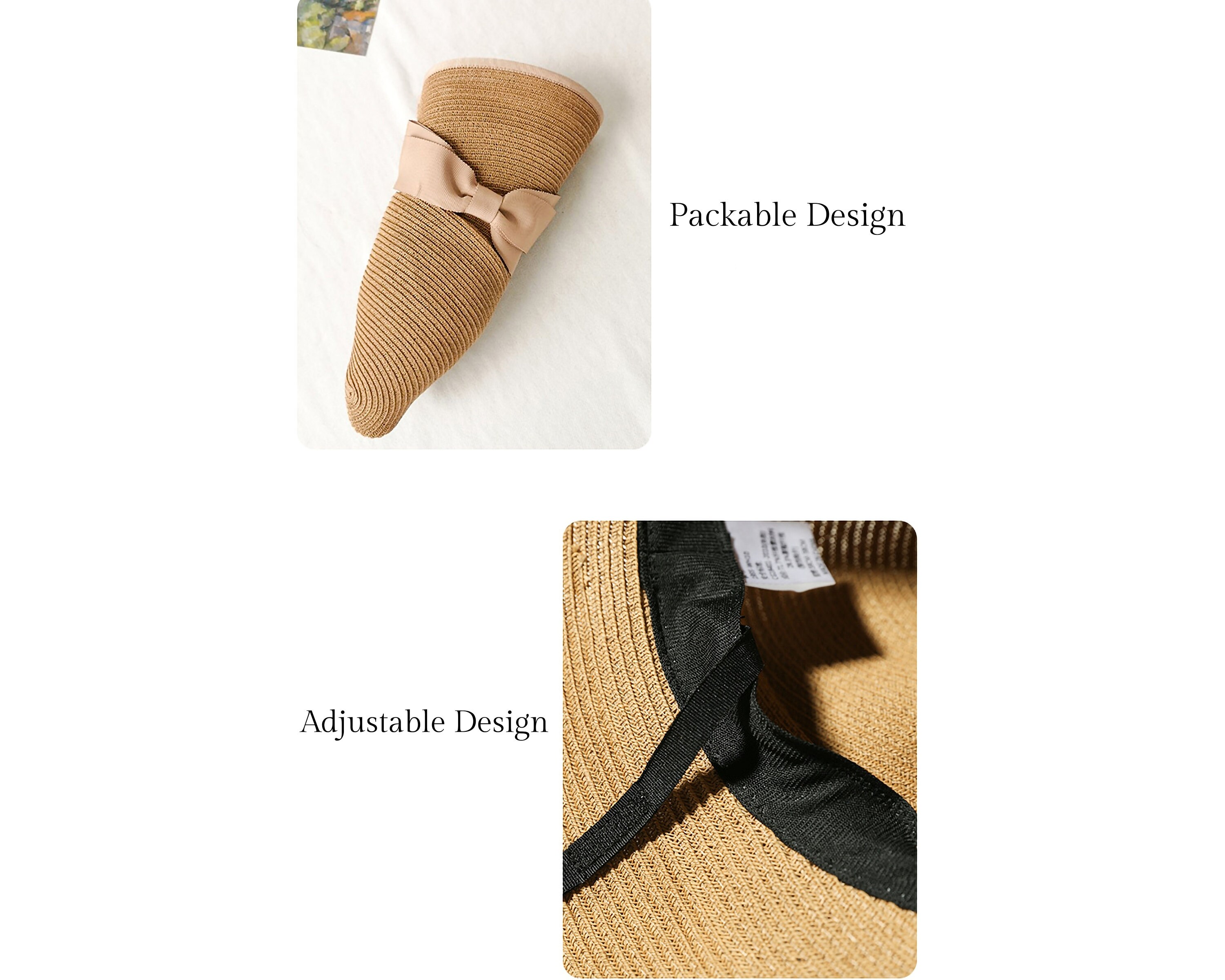 Straw Hat Womens Straw Hat Bow Straw Hat Foldable Hat Sun Etsy