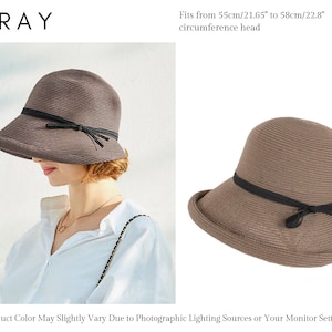 Wide Brim Straw Sun Hat, Foldable Beach Vacation Hat Gray(One Size)