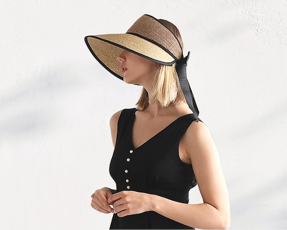 Women Summer Visor Hat Sun Wide Brim Cap Beach Uv Straw Cover Protection  Ladies