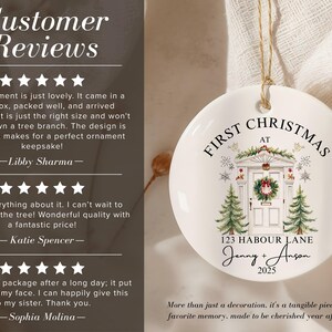 Our New Home Christmas Ornament, Our First Christmas Ornament, House Address Ornament, Our First Home Keepsake, First Home Bauble 2025 image 4
