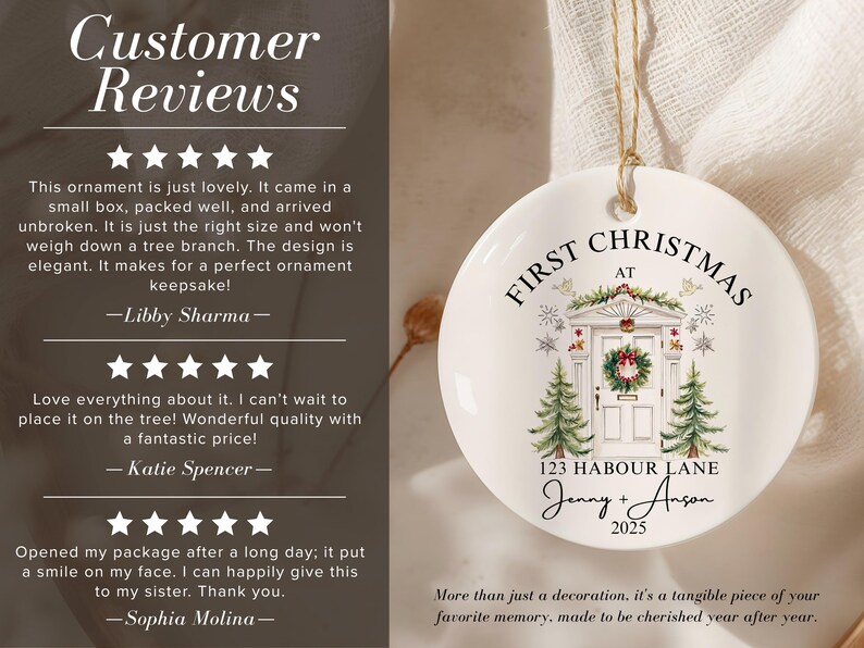 Our New Home Christmas Ornament, Our First Christmas Ornament, House Address Ornament, Our First Home Keepsake, First Home Bauble 2025 image 4