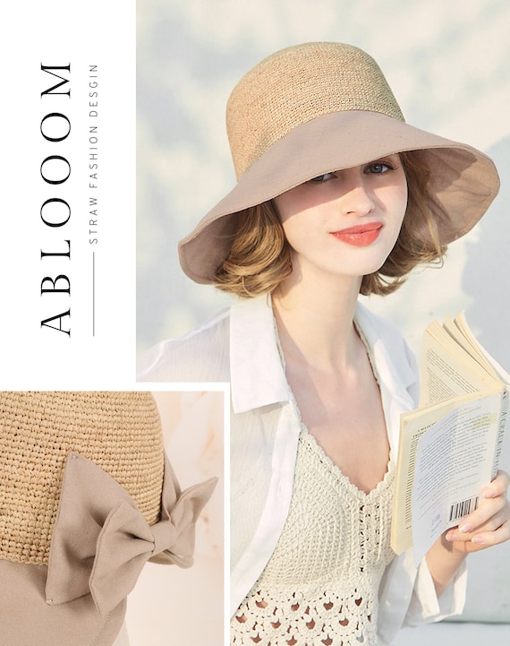 Straw Hat for Women, Bow Straw Hat, Women Straw Hat, Sun Hat Women