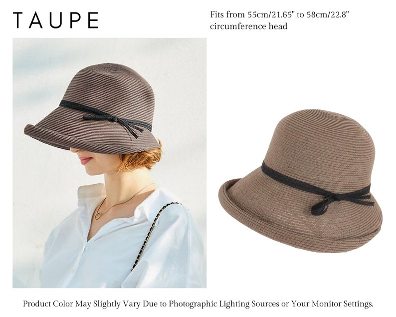 Chapeau de paille à bord large pour femme, chapeau de soleil parfait pour la plage, l'été et les vacances, chapeau de paille pliable et élégant, chapeau d'été, chapeau pliable image 9