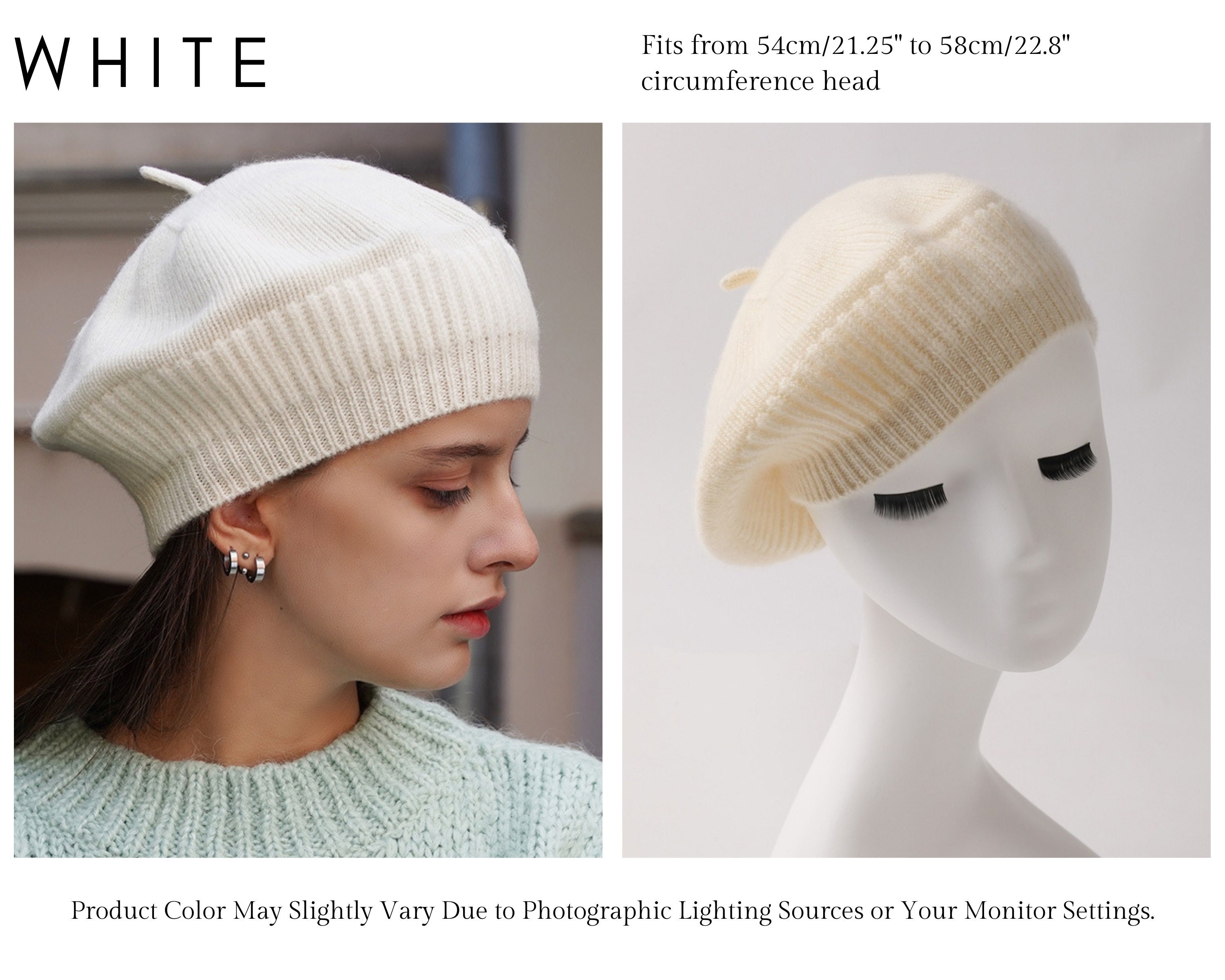 Cashmere Beret Hat - French Style Tam for Women, Slouchy  display picture 1